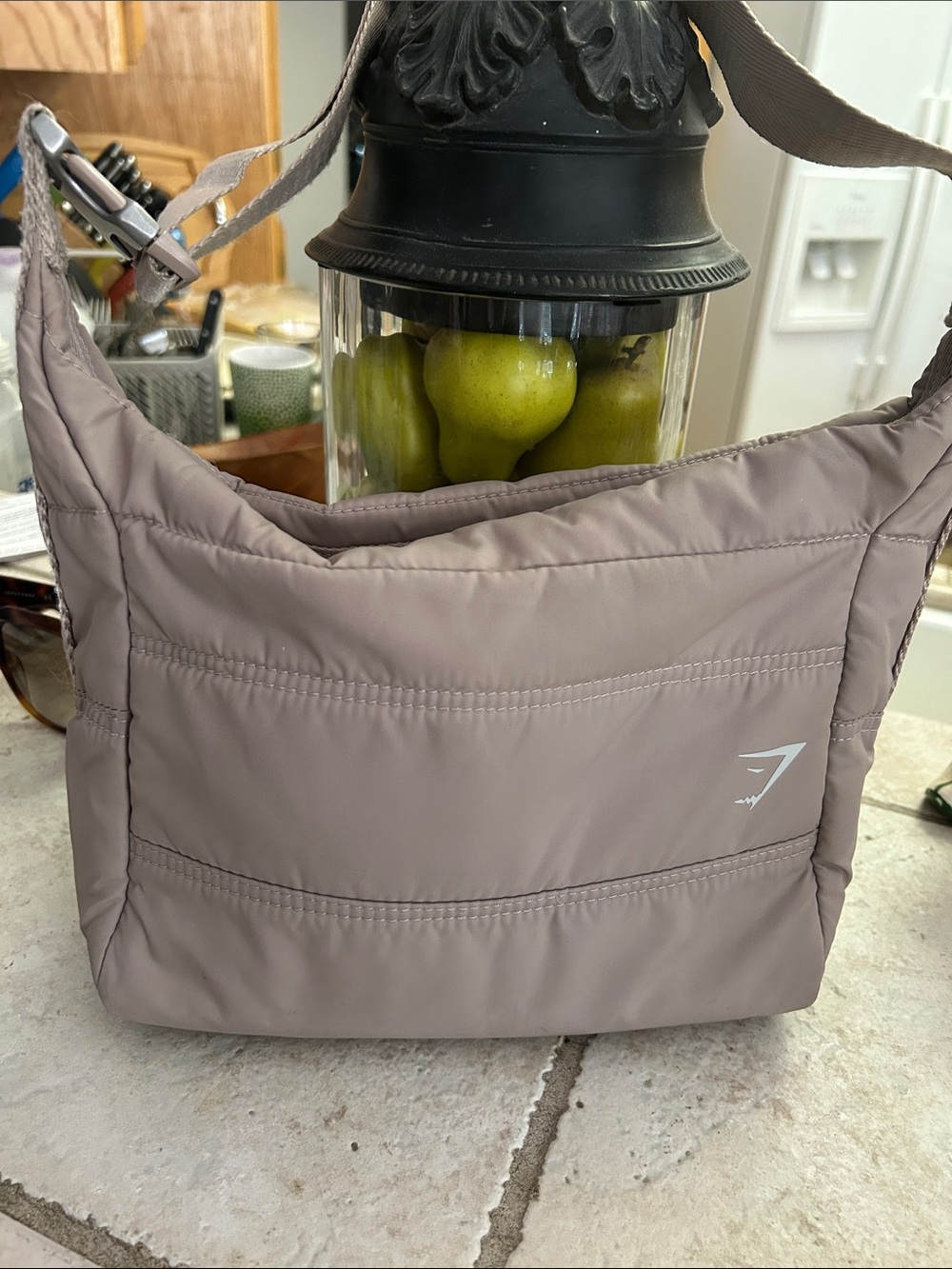 Gymshark Taupe Padded Shoulder Bag